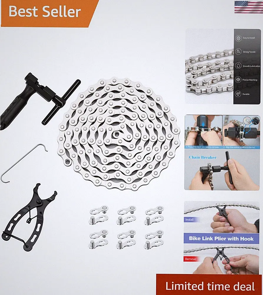 Bike Chain Kit, Single Speed Multi-Function Bike Mechanic Repair Kit, Chain B...
