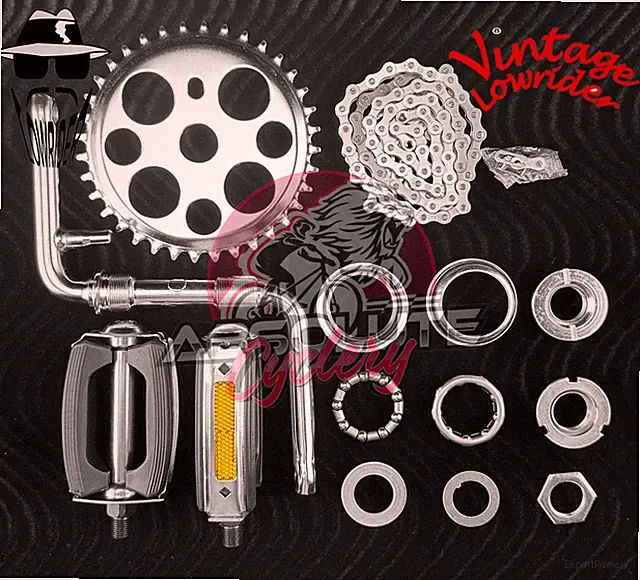 VINTAGE LOWRIDER CHROME CRANK PACKAGE FOR 20" BEACH CRUISERS/LOWRIDER BICYCLES.